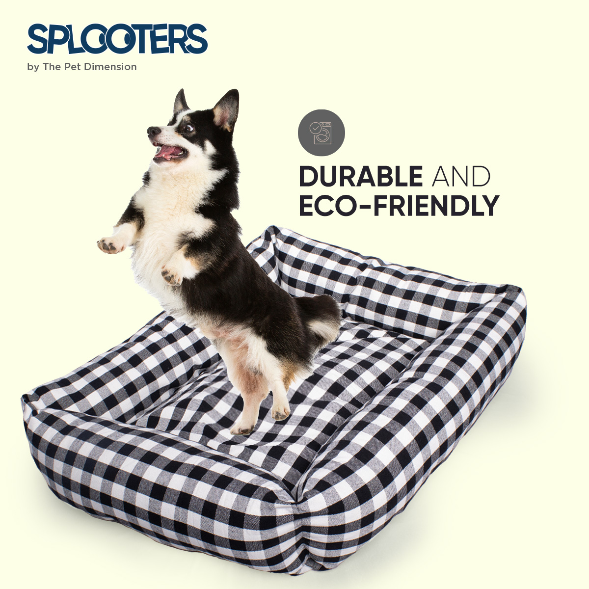 Black and white on sale checkered dog bed